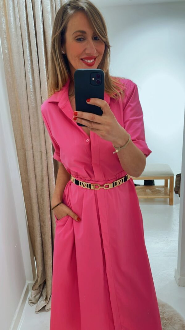 vestido midi Rosa