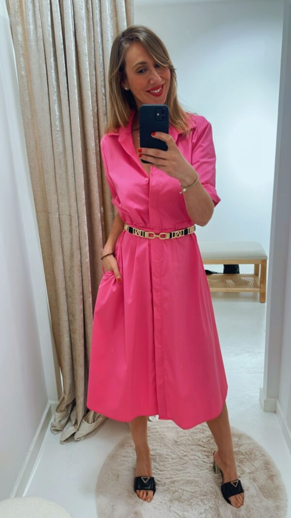 vestido midi Rosa