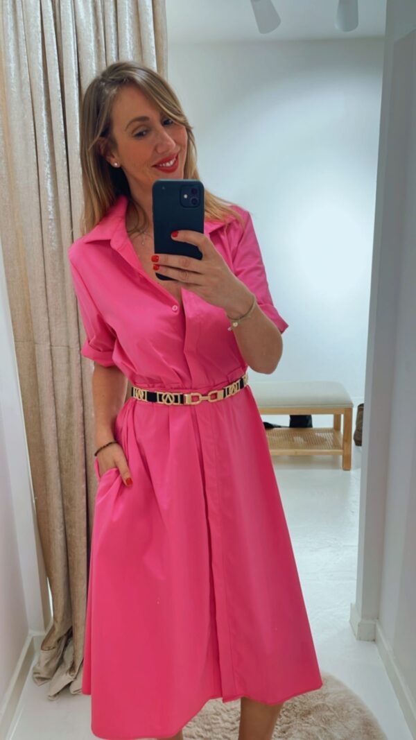 vestido midi Rosa