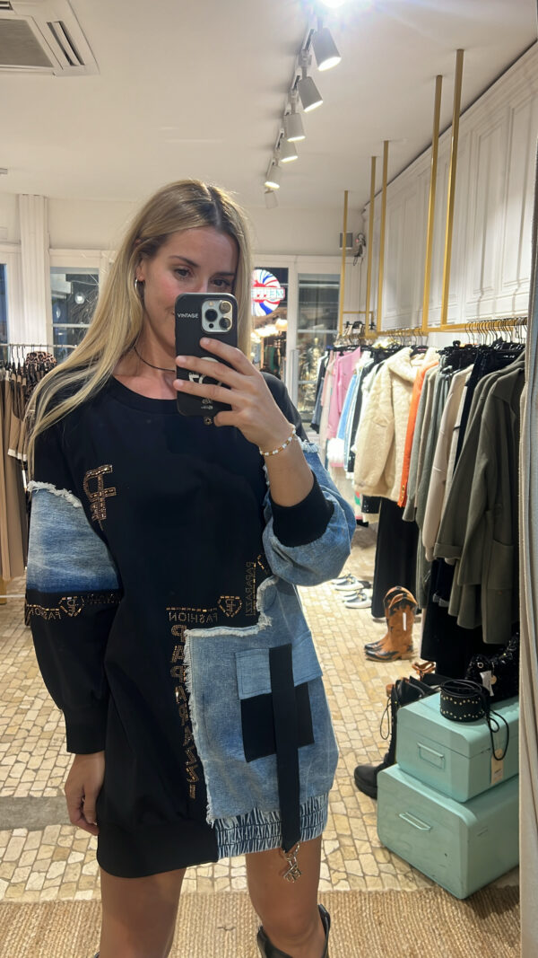 Vestido sudadera en denim